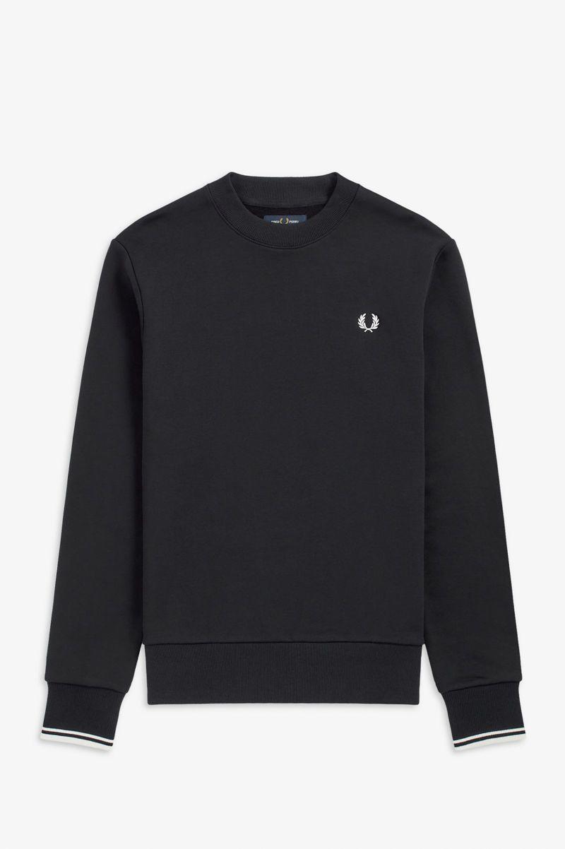 Navy Fred Perry Crew Neck Men's Sweatshirts | PH 1573EBCX